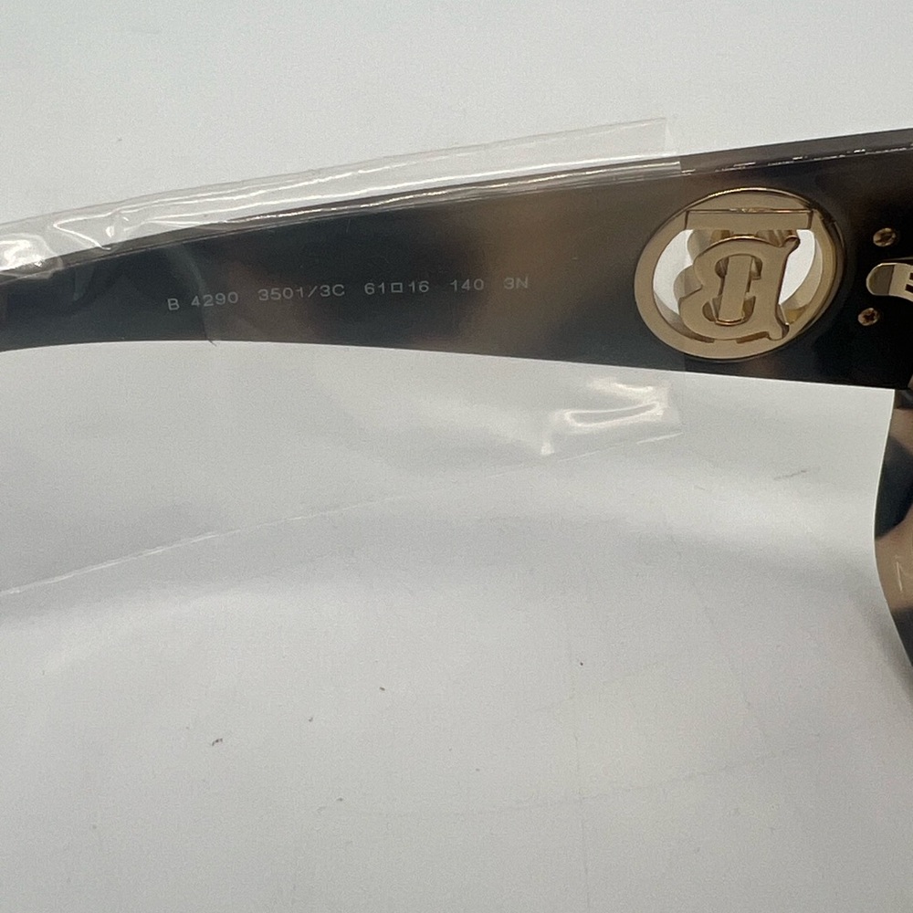 😎HP😎 Burberry BE 429 5013 Light Havana Square Sunglasses - Picture 8 of 12
